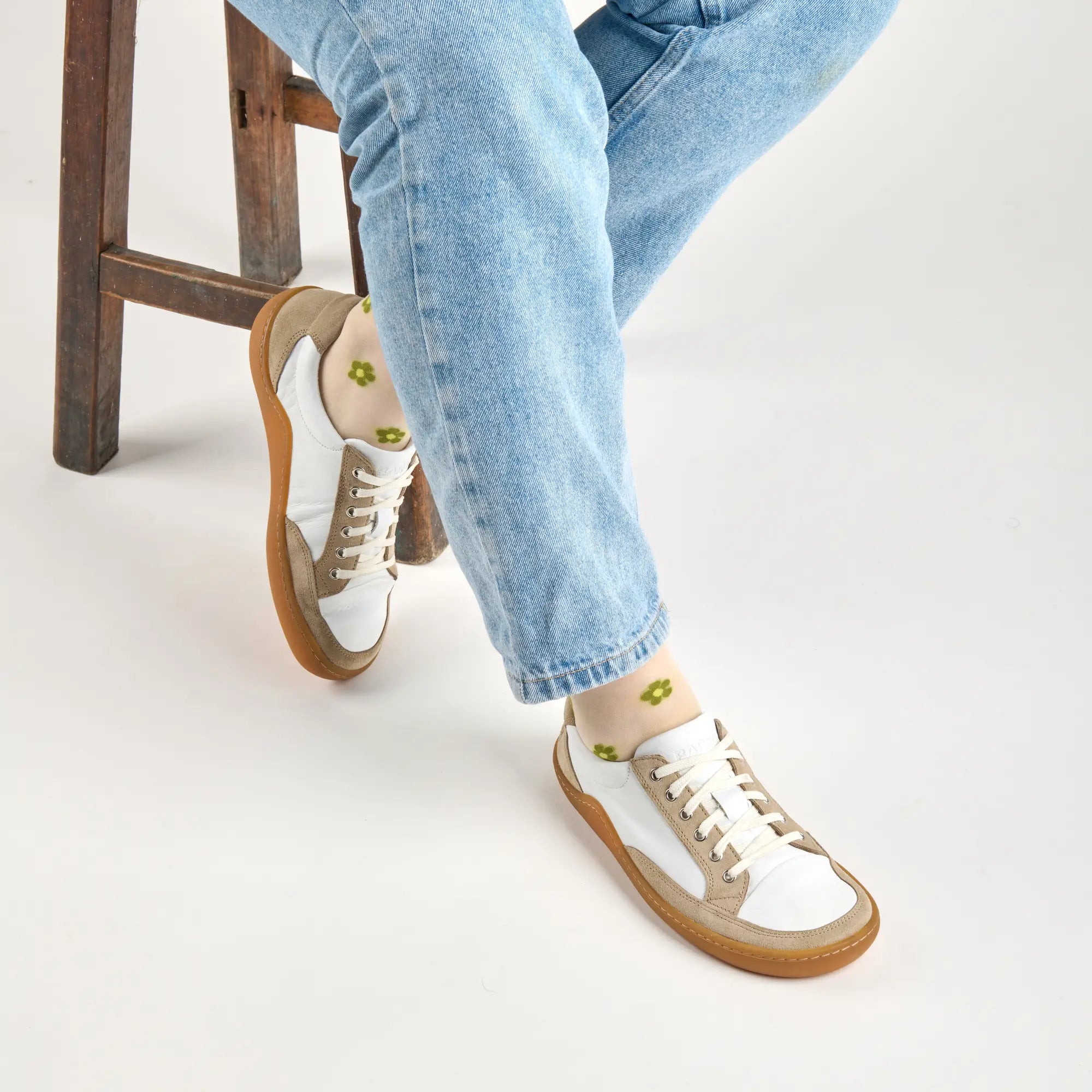 Rocha Barefoot Sapatilhas Mulher Branco-Beige